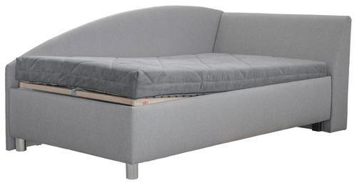 LEŽADLO, textil, 110/200 cm - sivá/chrómová, Design, textil/plast (110/200cm) - Blanar