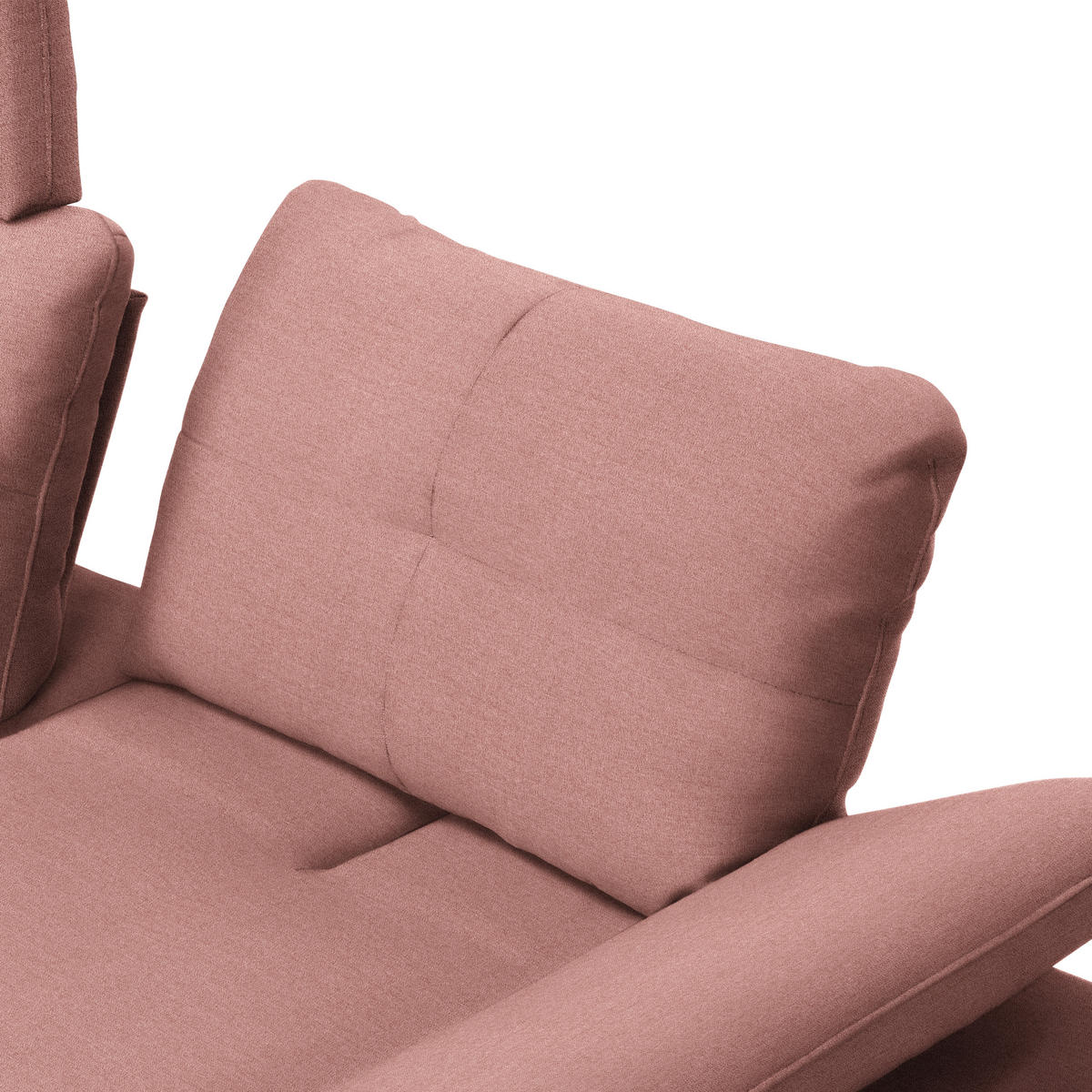ECKSOFA in Webstoff Altrosa  179/301 cm  - Schwarz/Altrosa, Design, Textil/Metall (179/301cm) - Chilliano