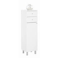 MIDISCHRANK  - Weiß Hochglanz/Silberfarben, KONVENTIONELL, Holzwerkstoff/Metall (35,2/123,6cm) - Xora