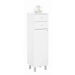 MIDISCHRANK  - Weiß Hochglanz/Silberfarben, KONVENTIONELL, Holzwerkstoff/Metall (35,2/123,6cm) - Xora