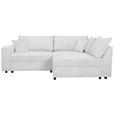 ECKSOFA Naturfarben Cord  - Schwarz/Naturfarben, KONVENTIONELL, Kunststoff/Textil (245/153cm) - Carryhome