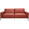 2,5-SITZER in Echtleder Rot  - Rot/Schwarz, Design, Leder/Metall (200/102/92cm) - Johann Jakob