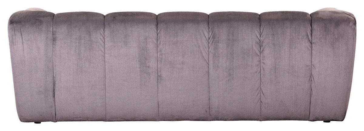 BIGSOFA  in Plüsch Grau  - Schwarz/Grau, KONVENTIONELL, Kunststoff/Textil (220/67/106cm) - MID.YOU