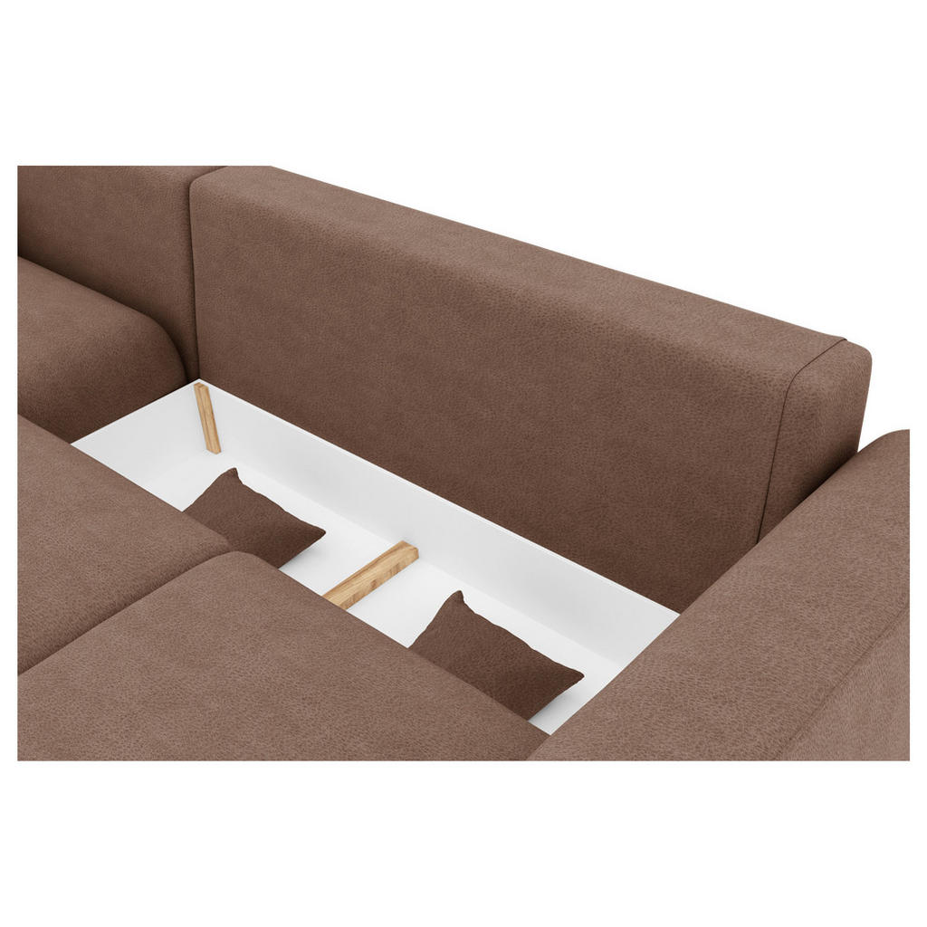 Thumbnail - Carryhome Ecksofa, Taupe, Textil, 3-Sitzer, Ottomane links, L-Form, 293x195 cm, Stoffauswahl, Liegefunktion, seitenverke...