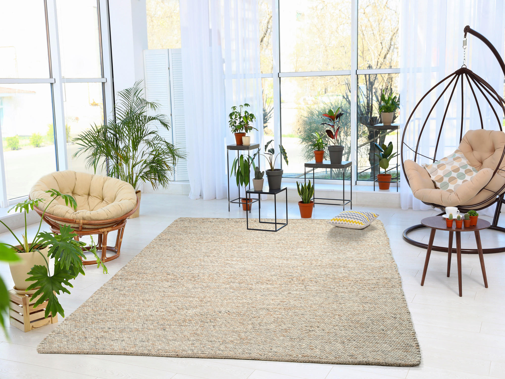 HANDWEBTEPPICH 200/300 cm Helsinki Naturfarben  - Naturfarben, Basics, Textil (200/300cm) - Linea Natura