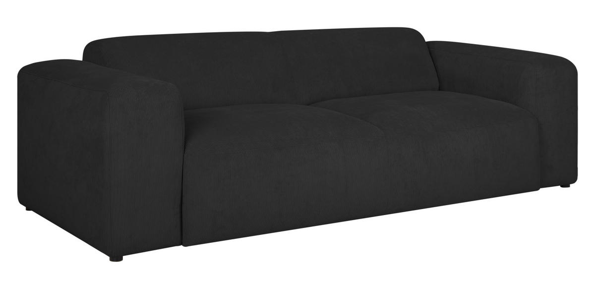 3-SITZER-SOFA in Cord Anthrazit  - Anthrazit/Schwarz, Design, Kunststoff/Textil (247/75/104cm) - MID.YOU