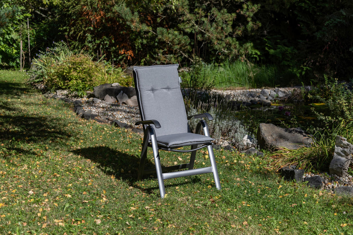 SESSELAUFLAGE in Grau Uni  - Grau, Basics, Textil (118/46/8cm) - Gardenson