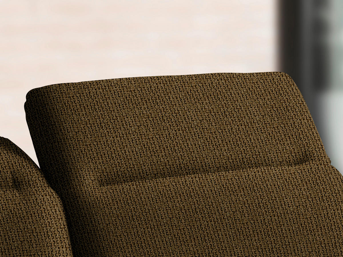 ECKSOFA Messingfarben Webstoff  - Messingfarben/Schwarz, Design, Textil/Metall (289/180cm) - Stylife