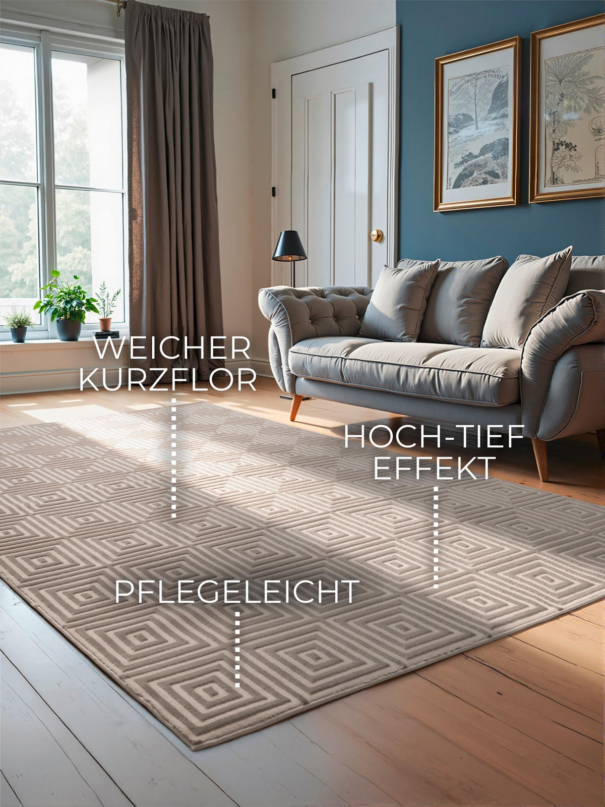 TEPPICH 200/280 cm Perles Creme, Weiß  - Creme/Weiß, Basics, Kunststoff (200/280cm) - Elle Decoration