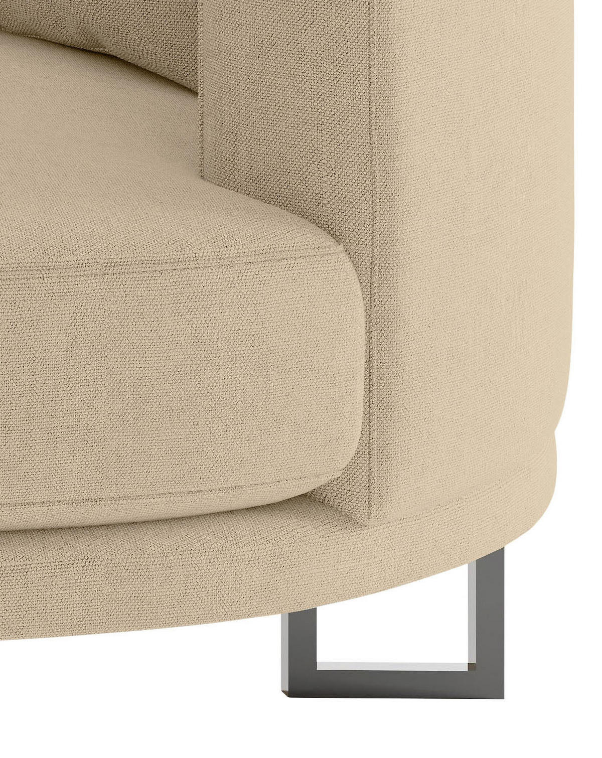 GRAND CANAPÉ in Webstoff Beige  - Beige/Schwarz, Design, Textil/Metall (150/283cm) - Livetastic