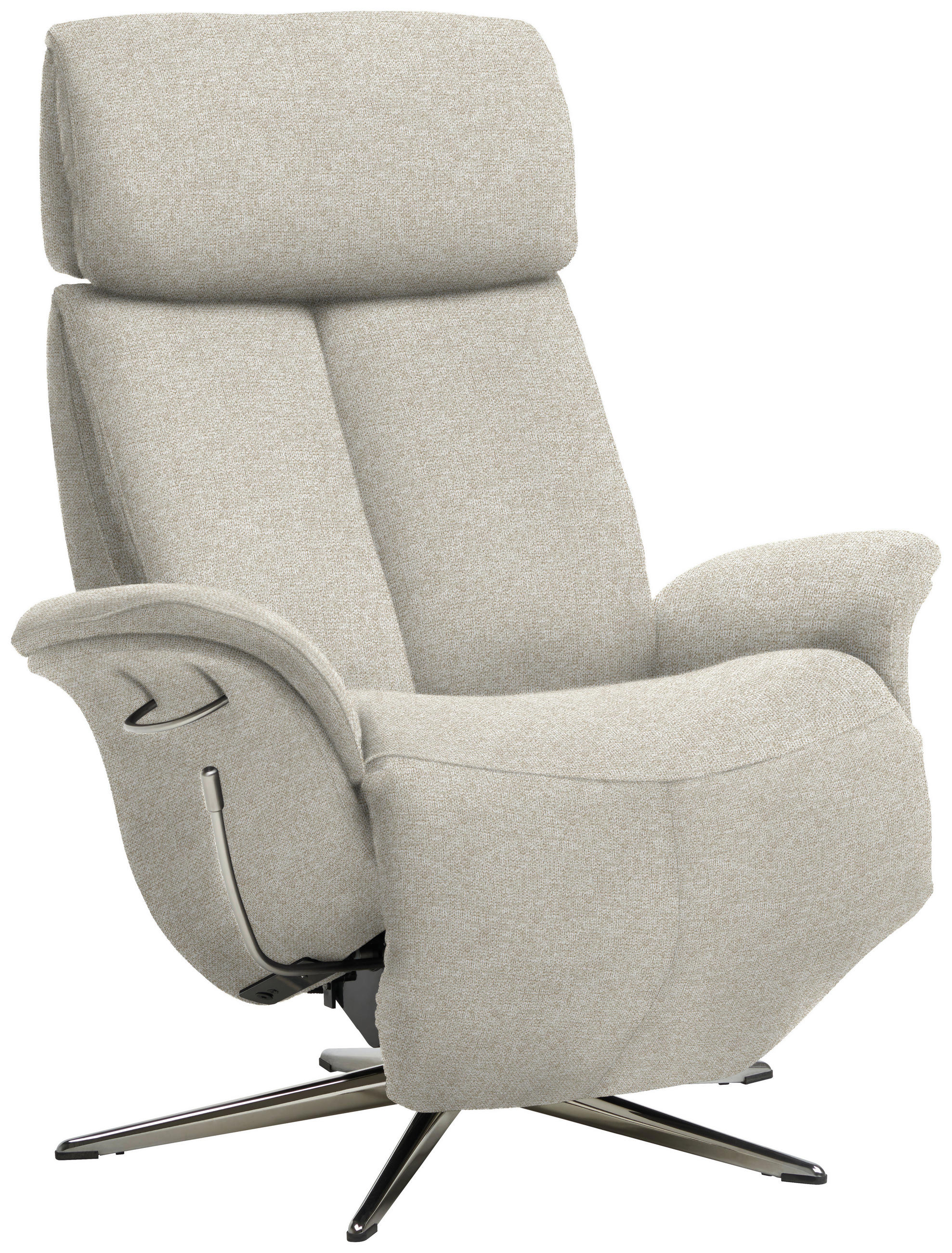 RELAXSESSEL in Textil Beige  - Chromfarben/Beige, Design, Textil/Metall (78/102-111/84cm) - Welnova