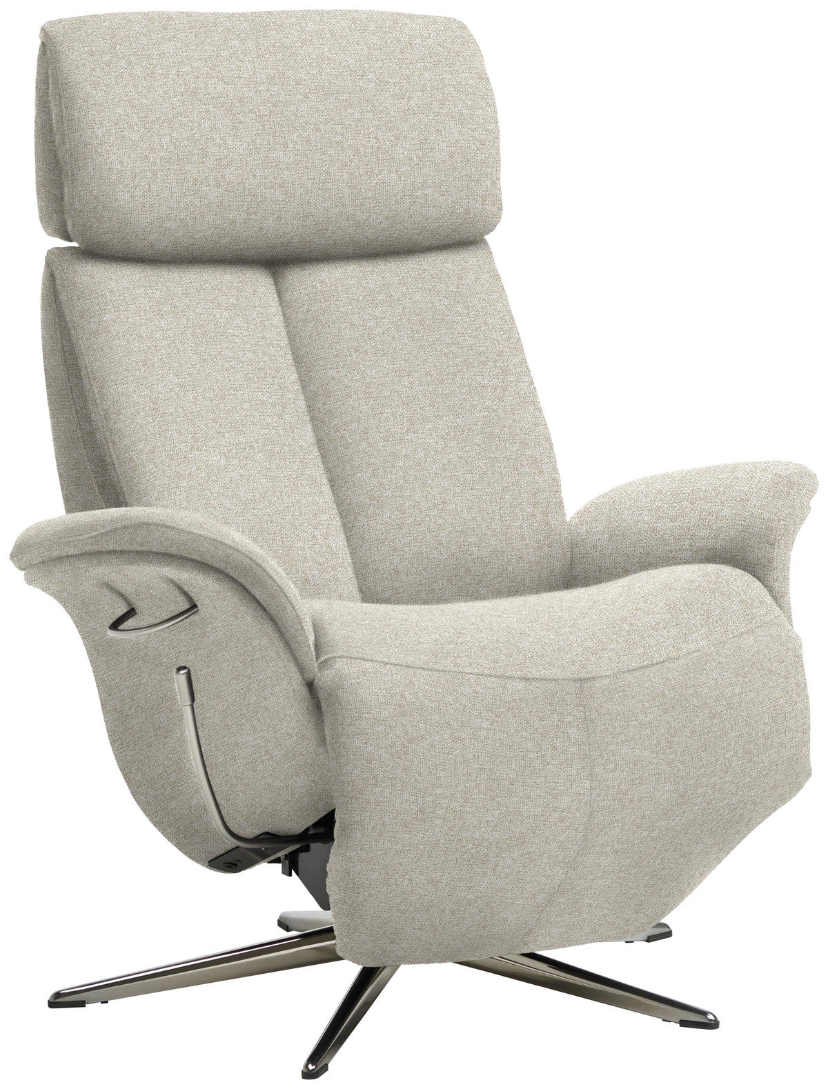 RELAXSESSEL Webstoff Relaxfunktion, Kopfteilverstellung, Fußteilverstellung    - Chromfarben/Beige, Design, Textil/Metall (78/102-111/84cm) - Welnova
