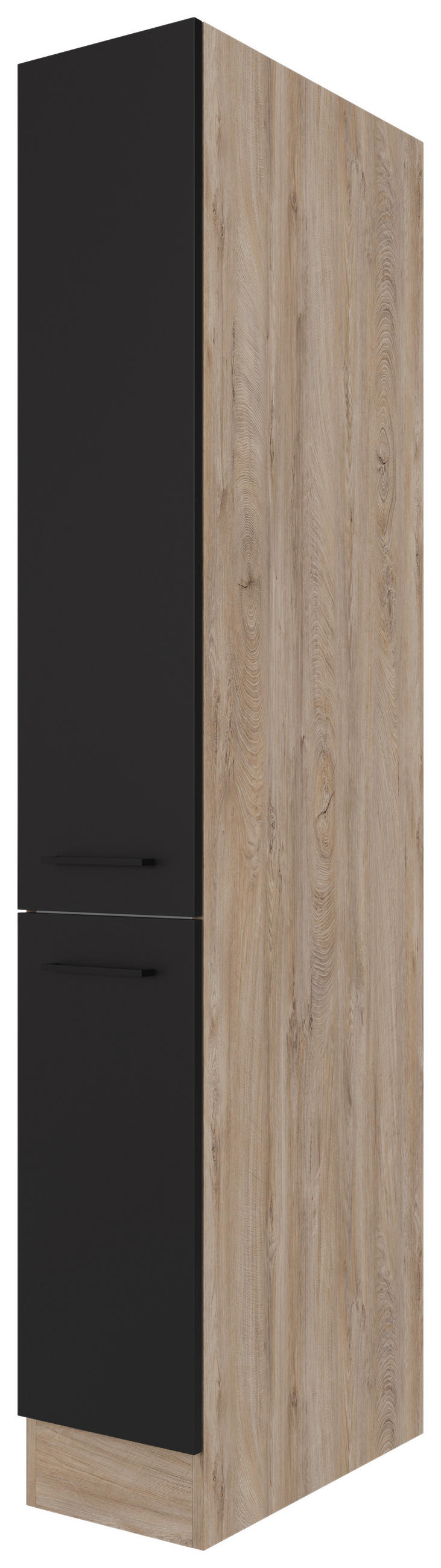 APOTHEKERSCHRANK 30/200/57 cm  in Schwarz, Eichefarben  - Eichefarben/Schwarz, KONVENTIONELL, Holzwerkstoff/Metall (30/200/57cm) - FlexWell