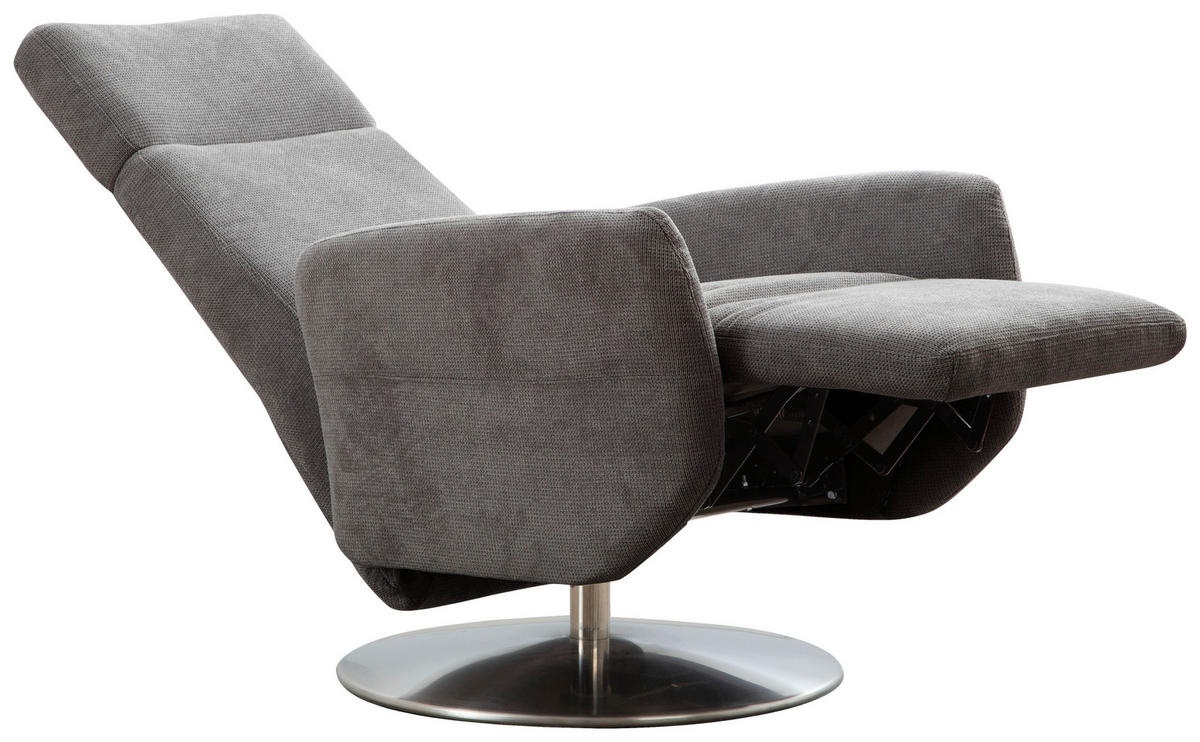 DREHSTUHL  in Flachgewebe Dunkelbraun  - Chromfarben/Dunkelbraun, Konventionell, Textil/Metall (71/110/82cm) - Sit & More