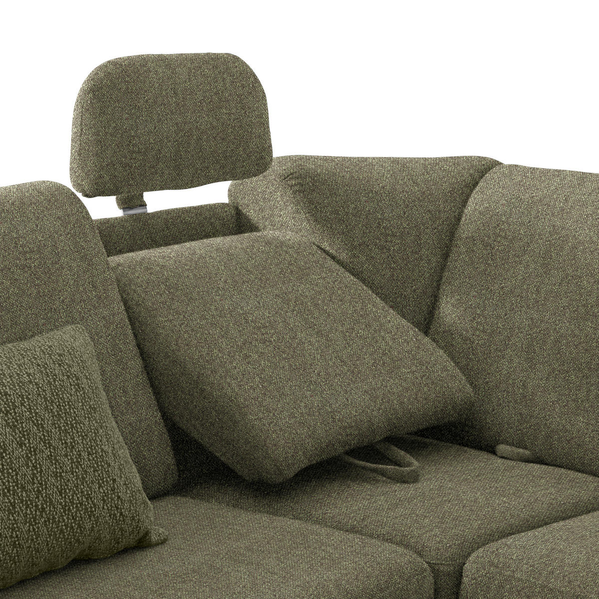 WOHNLANDSCHAFT in Chenille Olivgrün  - Alufarben/Olivgrün, KONVENTIONELL, Kunststoff/Textil (236/322/158cm) - Sedda