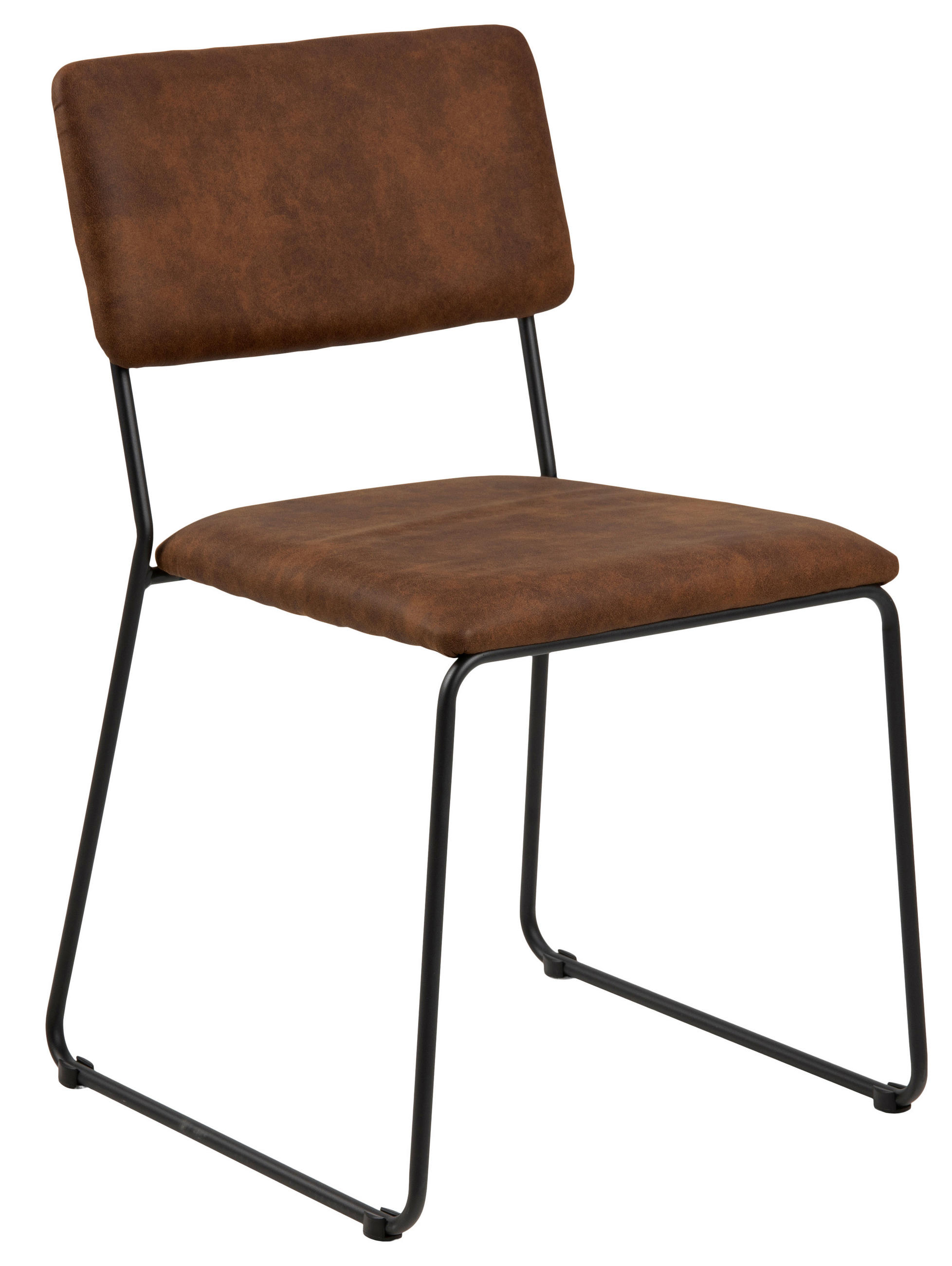 STUHL - Schwarz/Braun, KONVENTIONELL, Textil/Metall (50/80/53,5cm) - Carryhome
