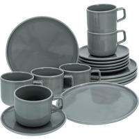 KAFFEESERVICE Grau 18-teilig  - Grau, Basics, Keramik - Creatable