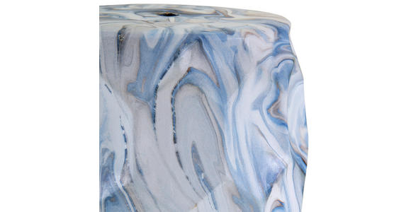 BEISTELLTISCH 30/30/60 cm Blau, Weiß Freiform  - Blau/Weiß, Design, Keramik (30/30/60cm) - Landscape