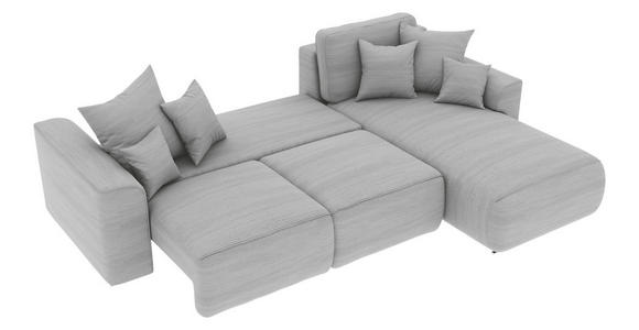 ECKSOFA Grau Cord  - Chromfarben/Grau, KONVENTIONELL, Kunststoff/Textil (293/195cm) - Carryhome