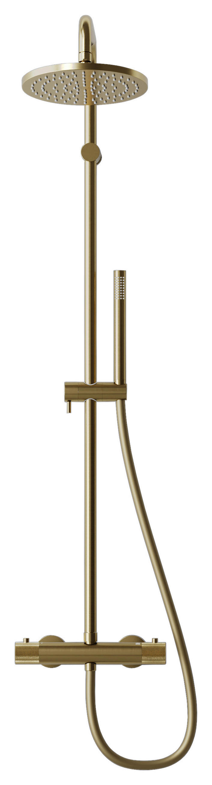 ÜBERKOPFBRAUSESET  - Goldfarben, MODERN, Metall (27,7/117,7/55cm)