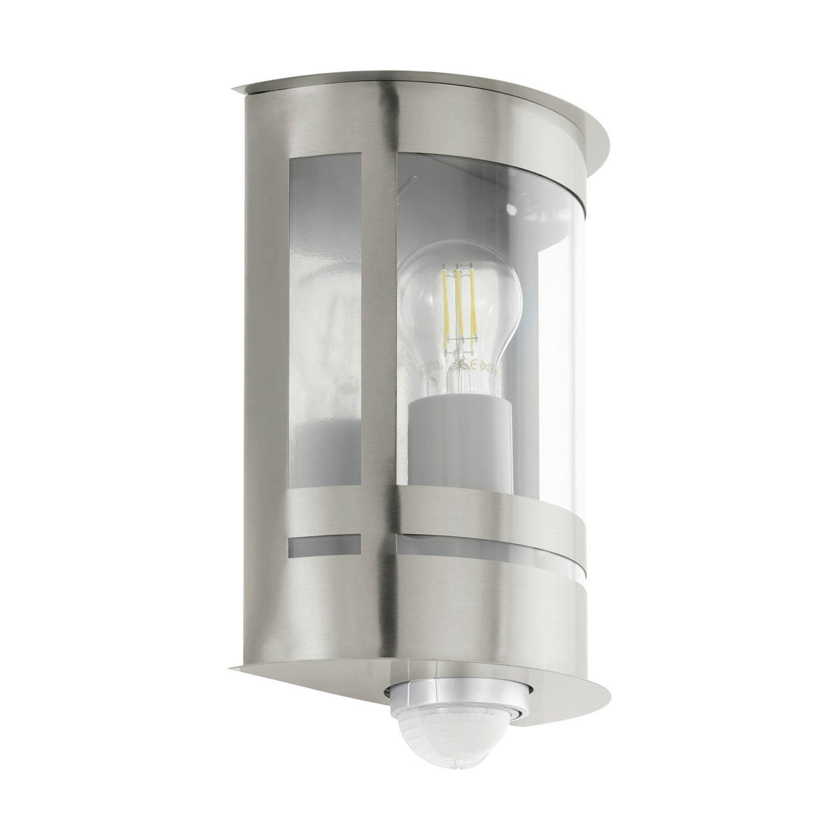 AUßENWANDLEUCHTE 20/26/10 cm   - Edelstahlfarben/Transparent, KONVENTIONELL, Kunststoff/Metall (20/26/10cm) - Eglo