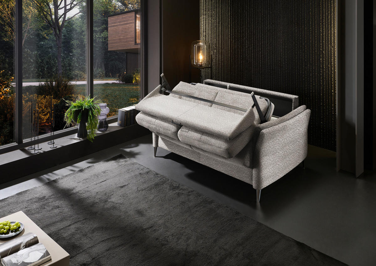 SCHLAFSOFA Webstoff Hellgrau  - Hellgrau/Schwarz, KONVENTIONELL, Textil/Metall (222/87/100cm) - Dieter Knoll