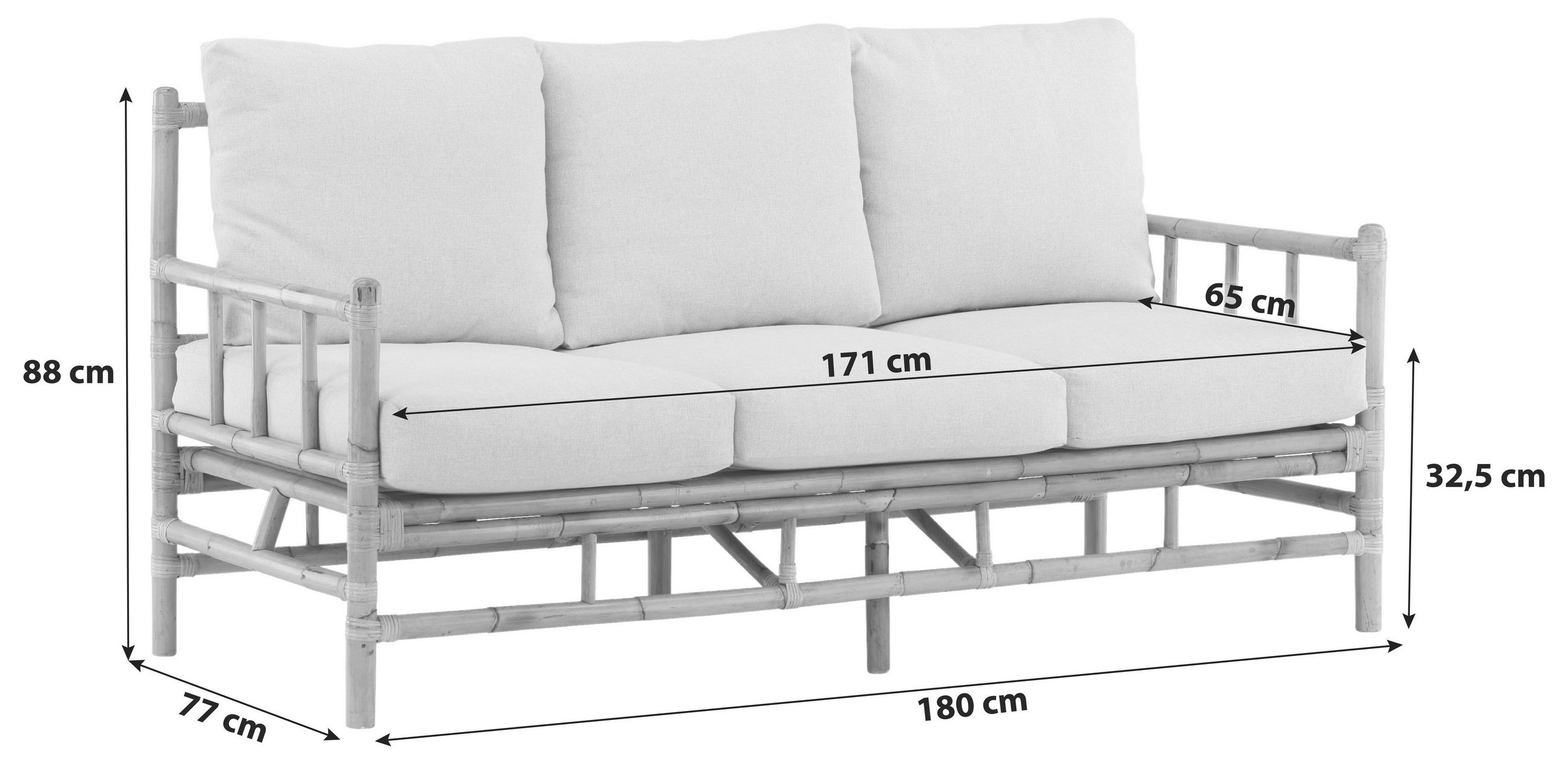 LOUNGESOFA  - Hellbraun/Creme, KONVENTIONELL, Holz/Textil (180/88/77cm) - Gardenson