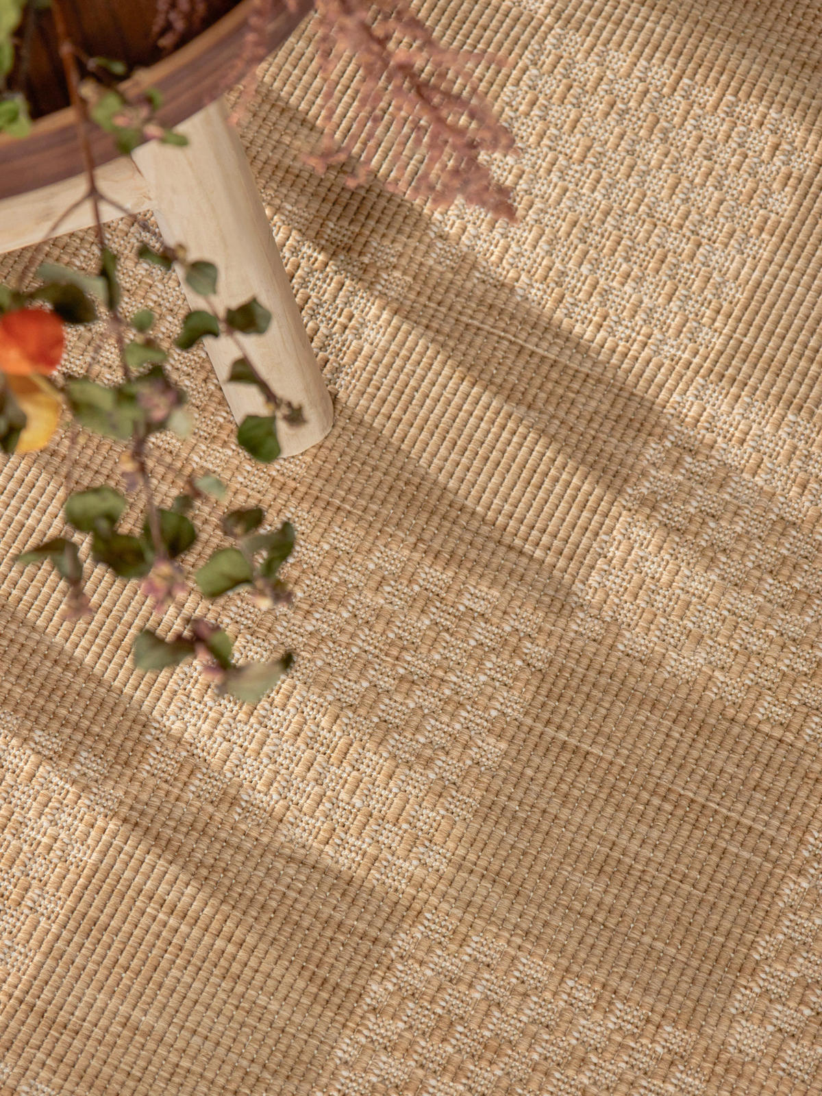 FLACHWEBETEPPICH 120/170 cm Haringey Weiß, Sandfarben rechteckig  - Sandfarben/Weiß, Basics, Kunststoff (120/170cm)