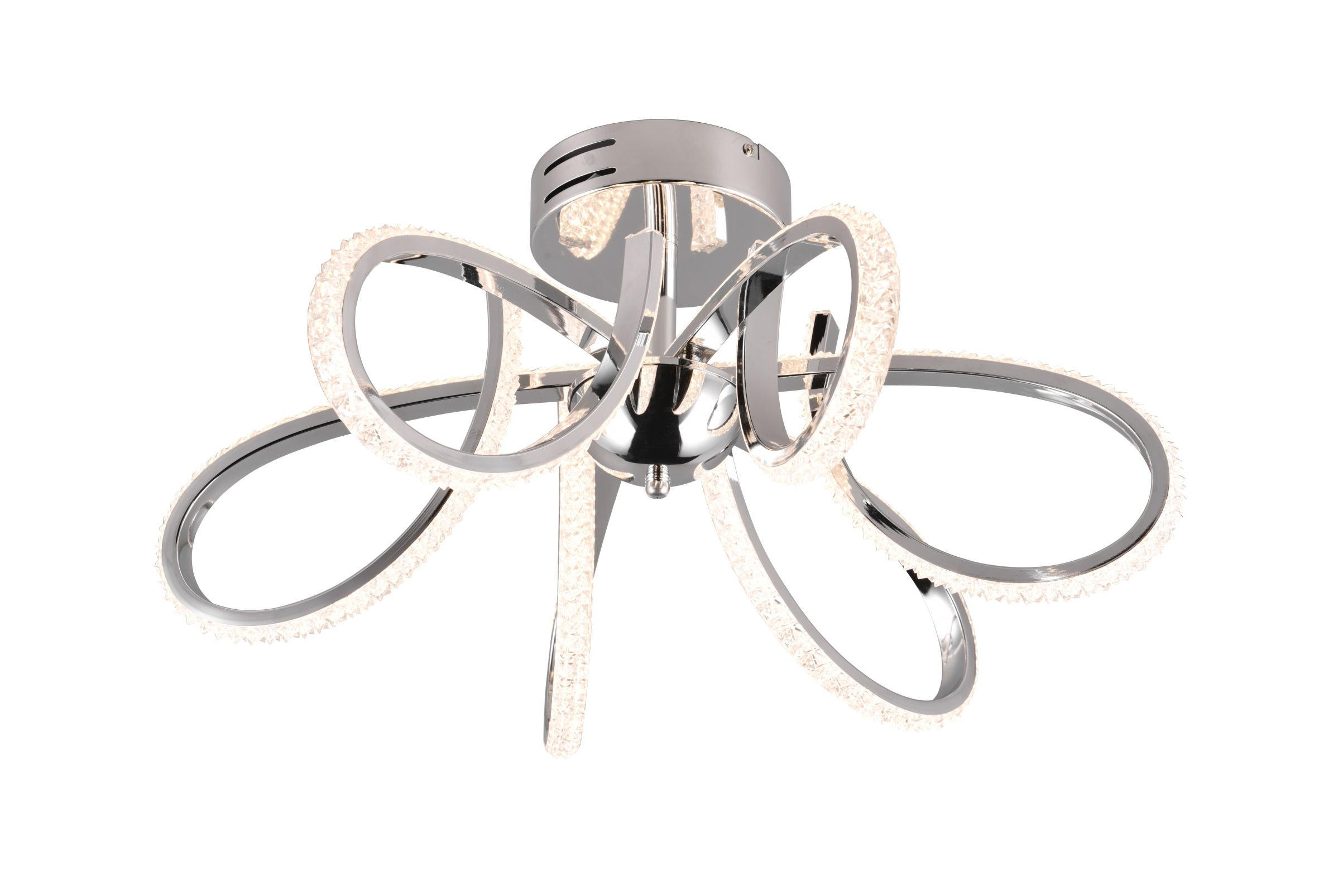 STROPNÍ LED SVÍTIDLO, 57/57/28 cm - barvy chromu, Design, kov (57/57/28cm) - Ambiente