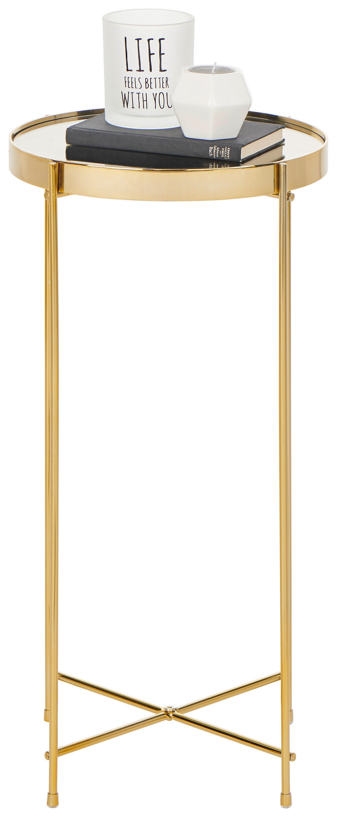 MIZICA, zlate barve  - zlate barve, Trendi, kovina/steklo (32,8/32,8/60,5cm) - Xora