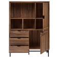 HIGHBOARD Sheesham massiv Braun, Honig  - Schwarz/Braun, Design, Holz/Metall (94/129,4/38cm) - Carryhome