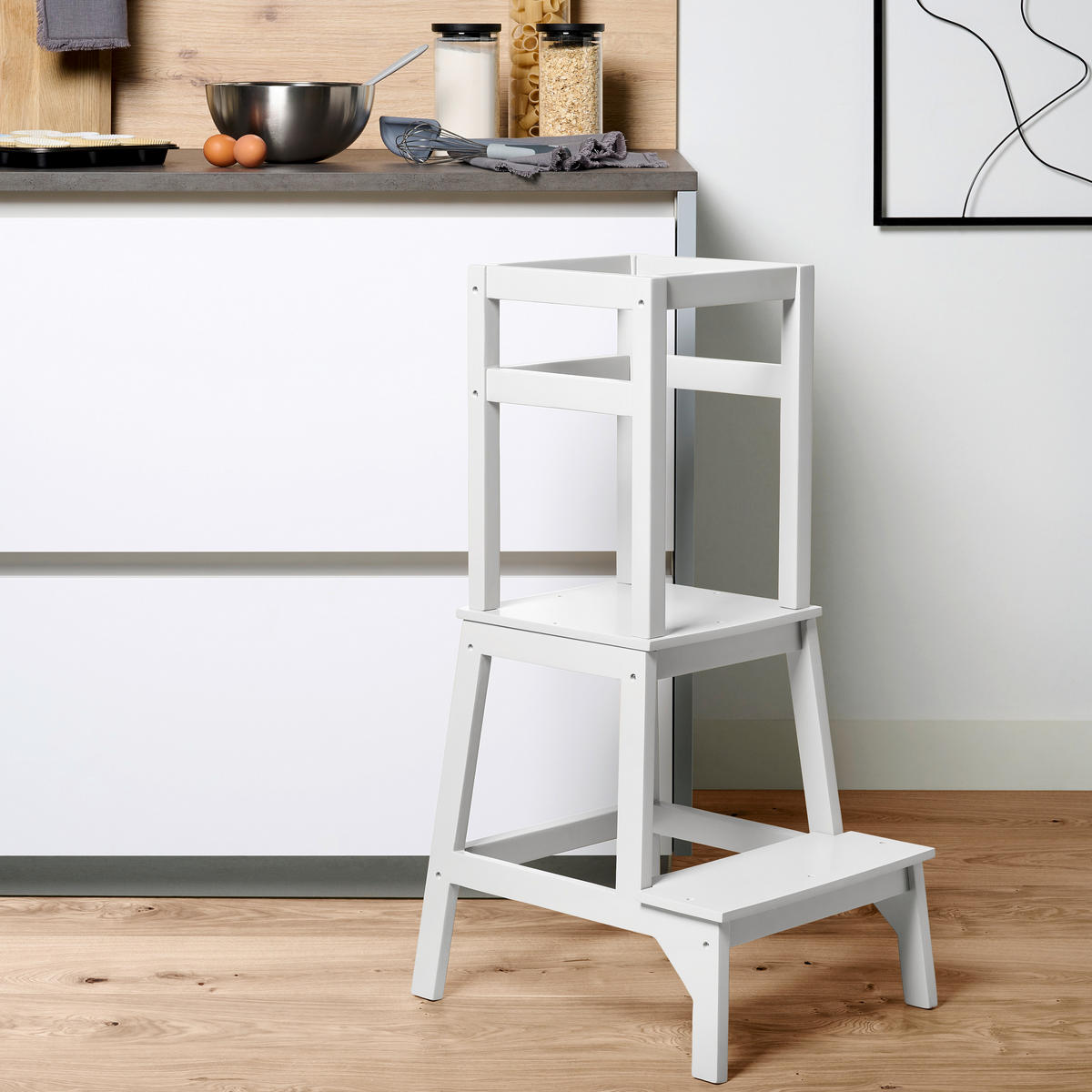 POMOĆNI STOLAC ZA DJECU  Tower  - bijela, Basics, drvo (42,3/50,4/91cm) - My Baby Lou
