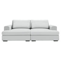 BIGSOFA Cord Silberfarben  - Silberfarben/Schwarz, Design, Textil (218/80/158cm) - Lomoco