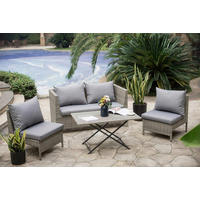 LOUNGEGARNITUR   100/53/59 cm  - Beige/Grau, Basics, Kunststoff (100/53/59cm)