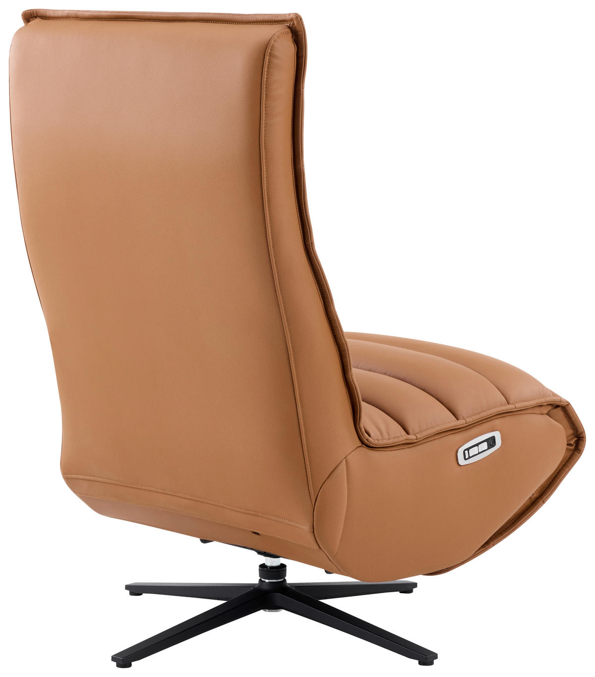 RELAXSESSEL Metall, Textil, Leder Schwarz, Cognac  - Cognac/Schwarz, Design, Leder/Textil (68/108/84cm) - Stylife