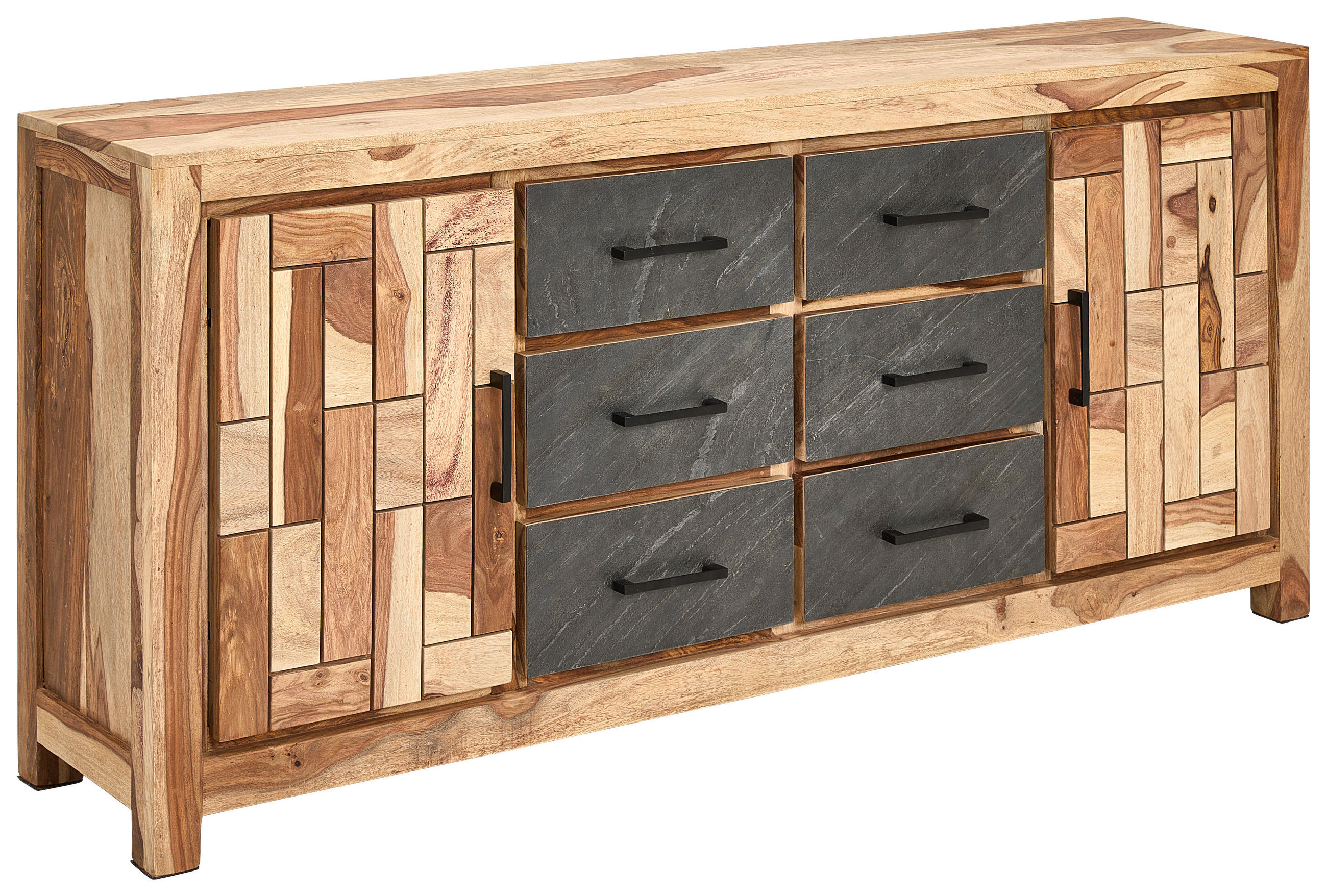 SIDEBOARD 175/80/40 cm  in  - Schwarz/Naturfarben, Natur, Holz/Metall (175/80/40cm) - Livetastic
