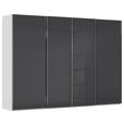 SCHWEBETÜRENSCHRANK 316/235/68 cm 4-türig Grau, Hellgrau  - Chromfarben/Hellgrau, Design, Glas/Holzwerkstoff (316/235/68cm) - Novel