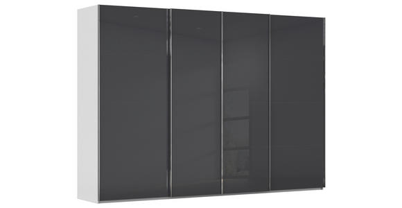 SCHWEBETÜRENSCHRANK 316/235/68 cm 4-türig Grau, Hellgrau  - Chromfarben/Hellgrau, Design, Glas/Holzwerkstoff (316/235/68cm) - Novel