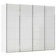 SCHWEBETÜRENSCHRANK  in Weiß  - Chromfarben/Weiß, Design, Glas/Holzwerkstoff (271/235/68cm) - Novel