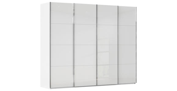 SCHWEBETÜRENSCHRANK  in Weiß  - Chromfarben/Weiß, Design, Glas/Holzwerkstoff (271/235/68cm) - Novel