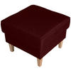 HOCKER in Textil Dunkelrot  - Buchefarben/Dunkelrot, Design, Holz/Textil (53/45/53cm) - Max Winzer
