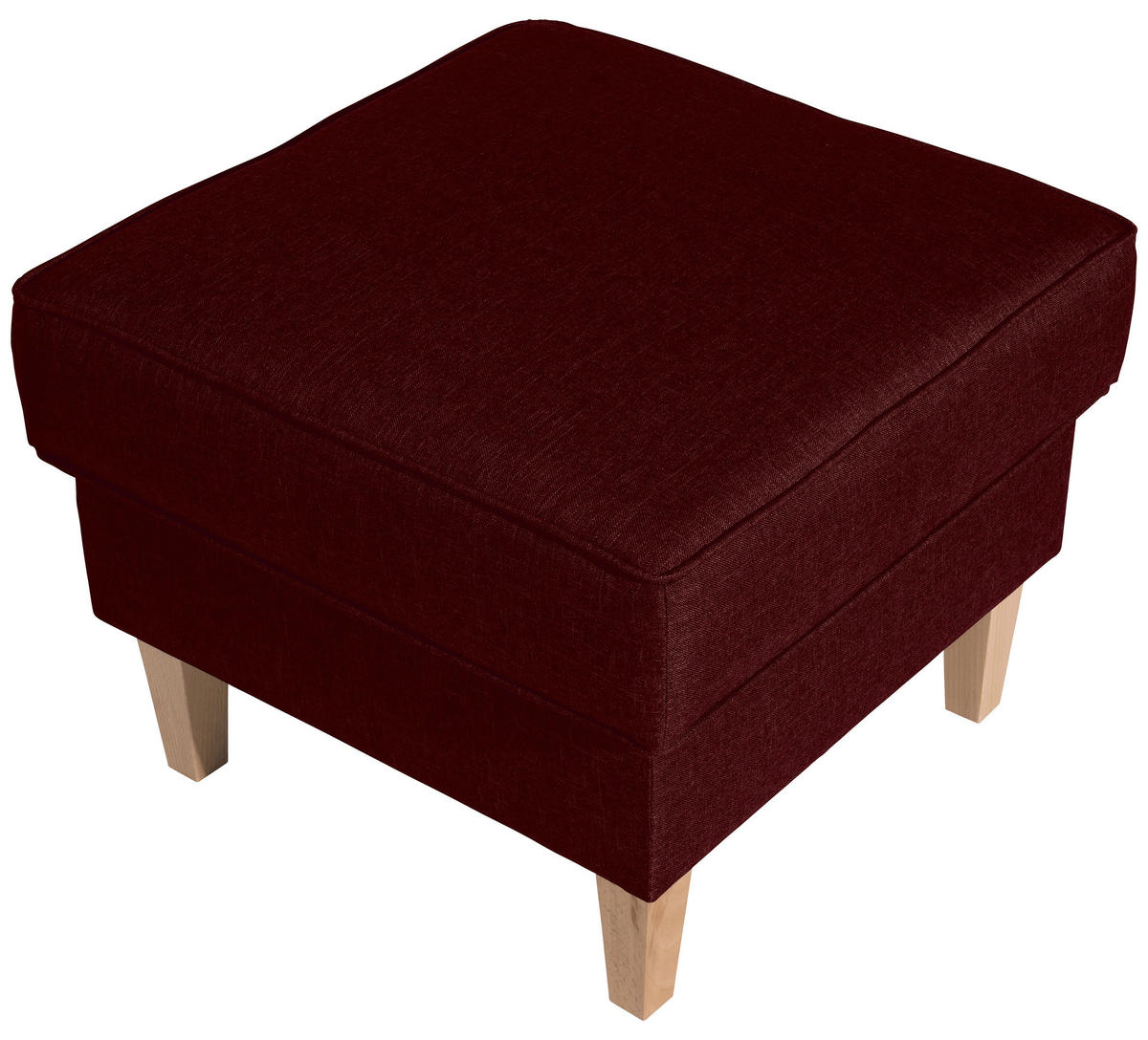 HOCKER in Textil Dunkelrot  - Buchefarben/Dunkelrot, Design, Holz/Textil (53/45/53cm) - Max Winzer