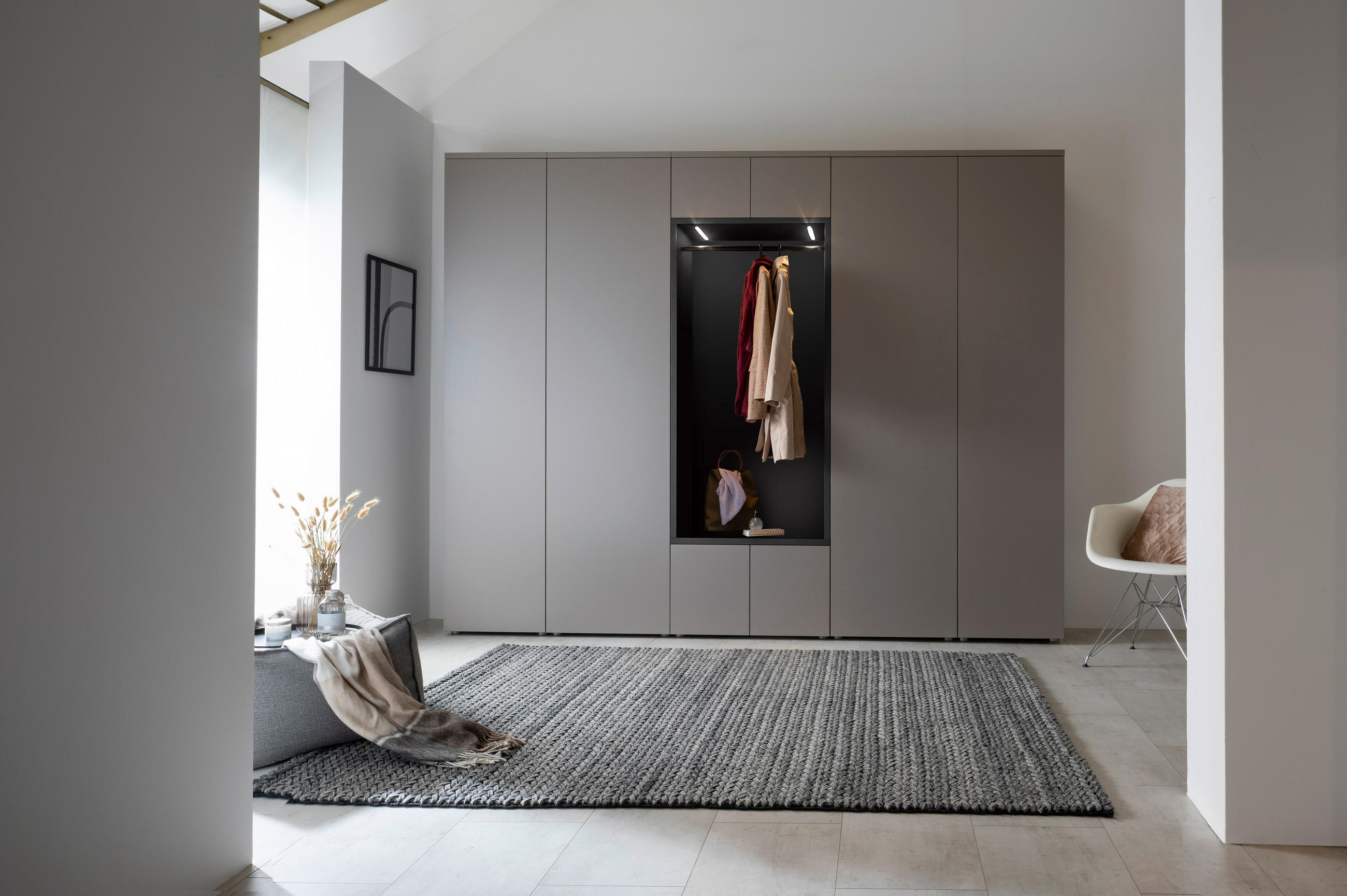 GARDEROBE 7-teilig  in 296/233/39 cm  - Anthrazit/Grau, Design, Holzwerkstoff (296/233/39cm) - Moderano