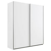 SCHWEBETÜRENSCHRANK  in Weiß  - Alufarben/Weiß, KONVENTIONELL, Holzwerkstoff/Kunststoff (181/210/61cm) - home24