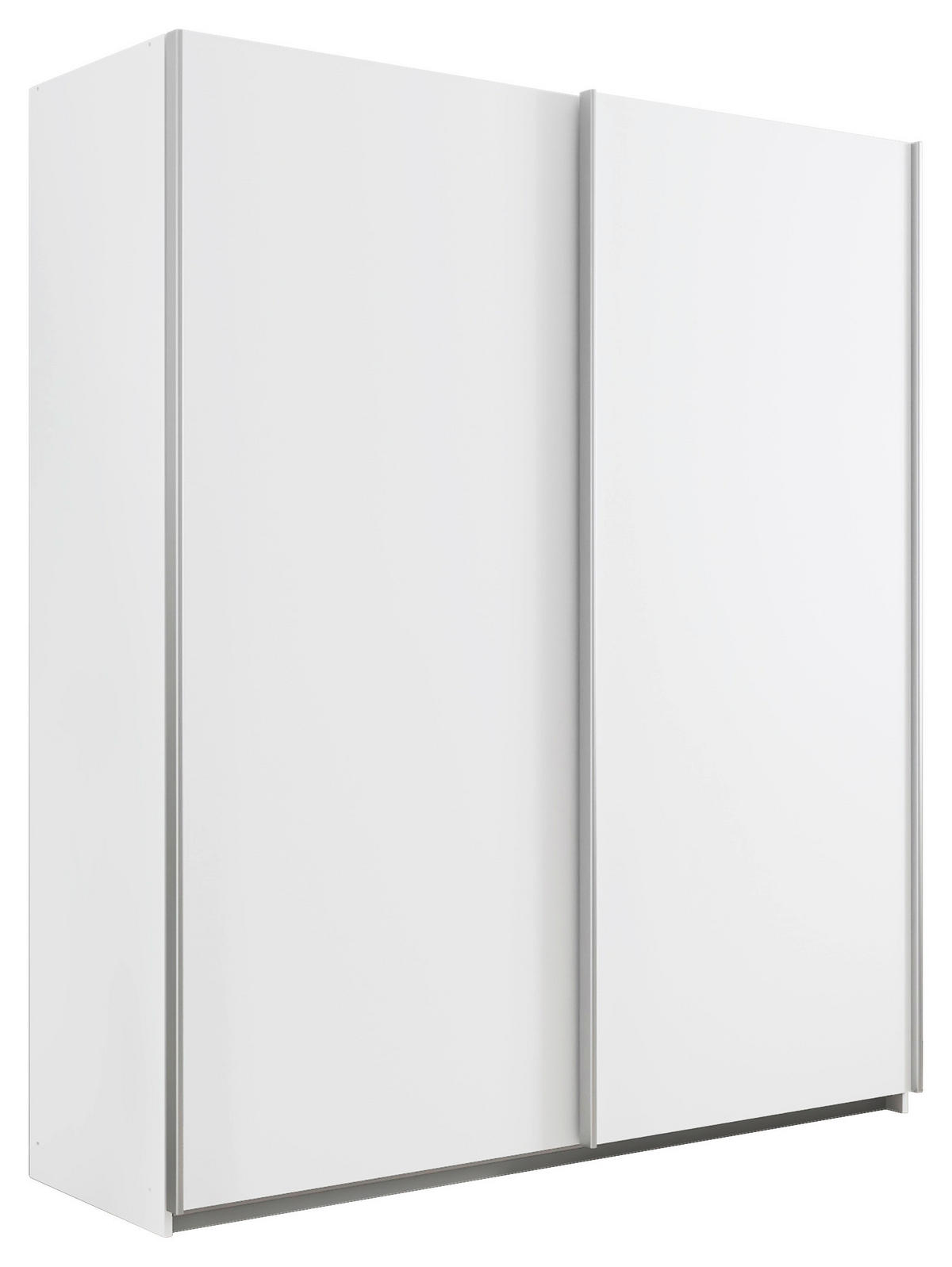 SCHWEBETÜRENSCHRANK  in Weiß  - Alufarben/Weiß, KONVENTIONELL, Holzwerkstoff/Kunststoff (181/210/61cm) - home24