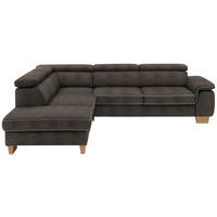 ECKSOFA in Mikrofaser Fango  226/273 cm  - Fango/Eichefarben, Natur, Holz/Textil (226/273cm) - Beldomo System