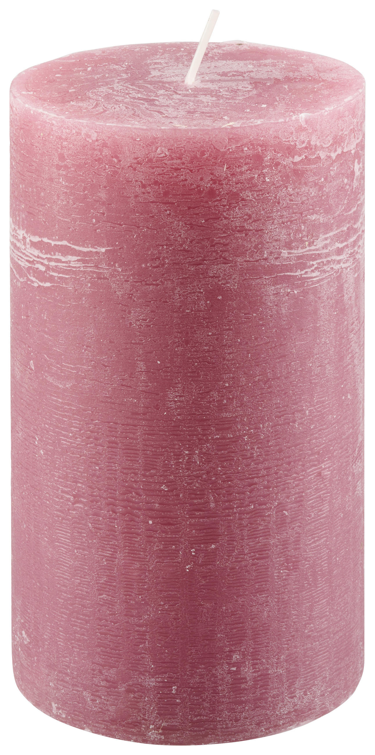 VÁLCOVÁ SVÍČKA - růžová, Basics, přírodní materiály (10/18cm) - Ambia Home