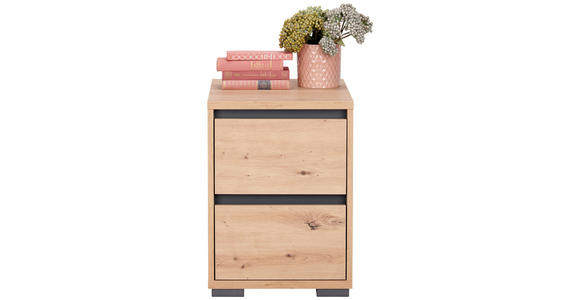 NACHTSCHRANK 40/55/48 cm  - Anthrazit/Alufarben, Design, Holzwerkstoff/Kunststoff (40/55/48cm) - Carryhome