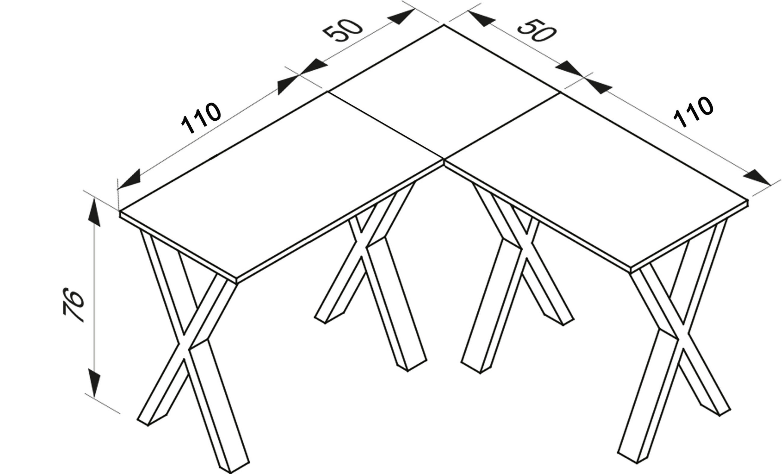 ECKSCHREIBTISCH 160/160/76 cm  in Silberfarben, Honigeiche  - Honigeiche/Silberfarben, MODERN, Holzwerkstoff/Metall (160/160/76cm) - MID.YOU