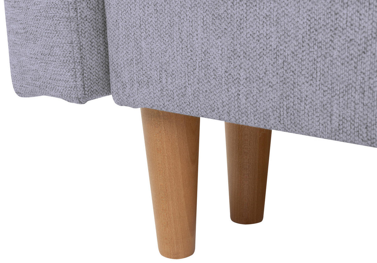 KANAPÉÁGY világosszürke  - világosszürke/Wotan tölgy, Konventionell, textil/fa (222/93/99cm) - MID.YOU